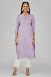 Women's Khadi Long Kurti Lavander