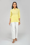 Dosuti Women's Khadi Short Kurti Pastel Yellow