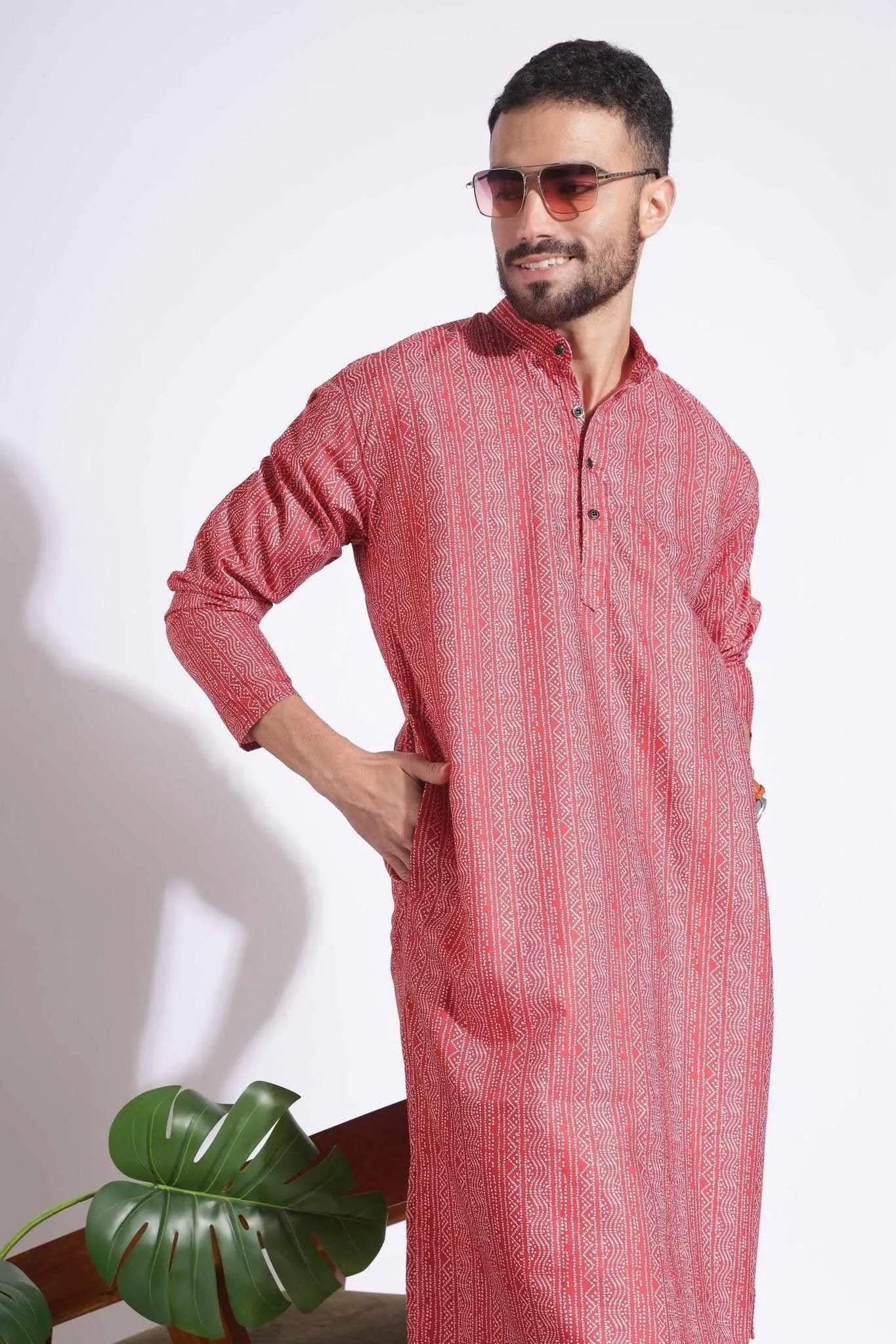 Magnificent Print Pink Color Dotted Kurta