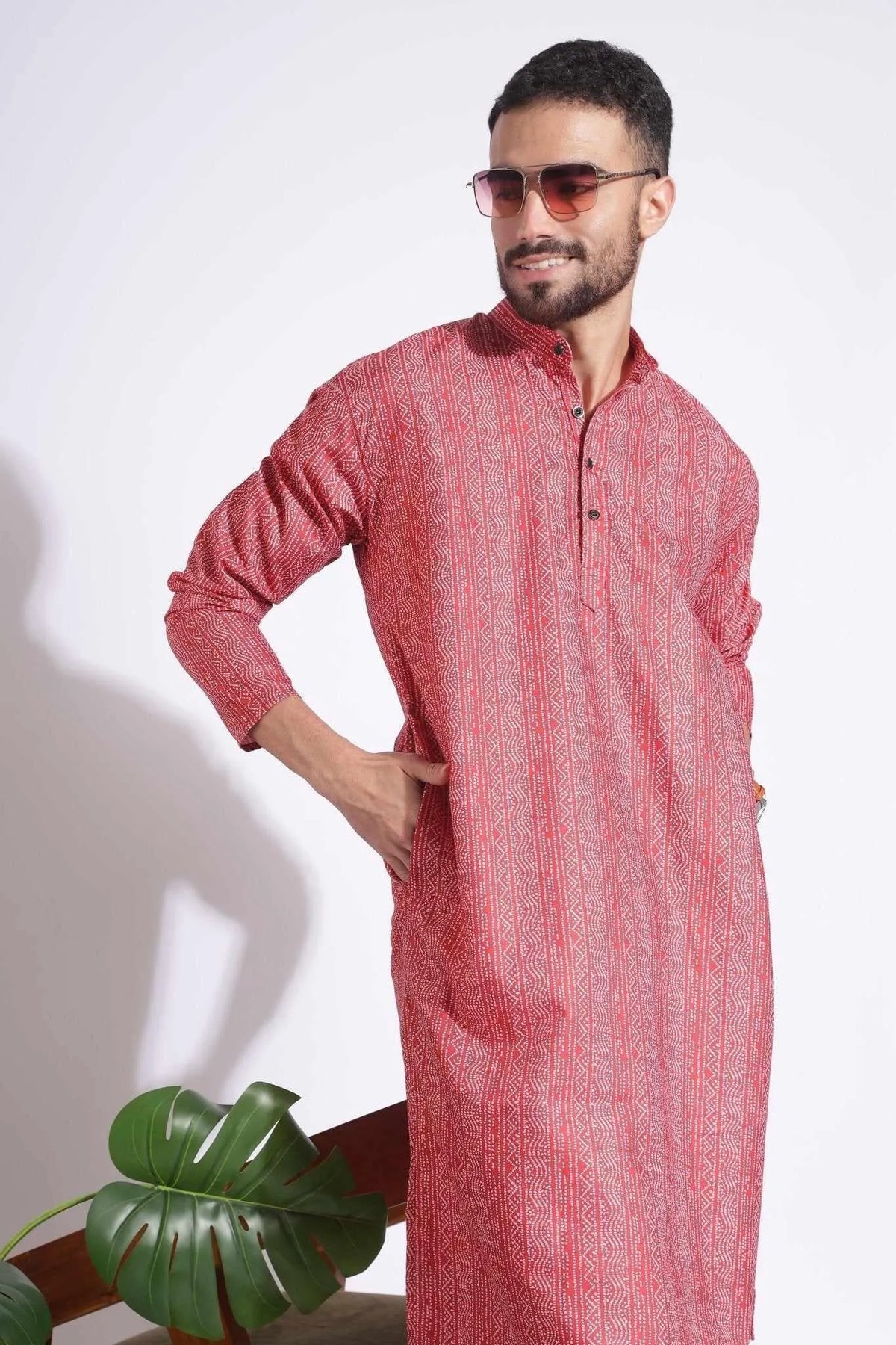 Magnificent Print Pink Color Dotted Kurta