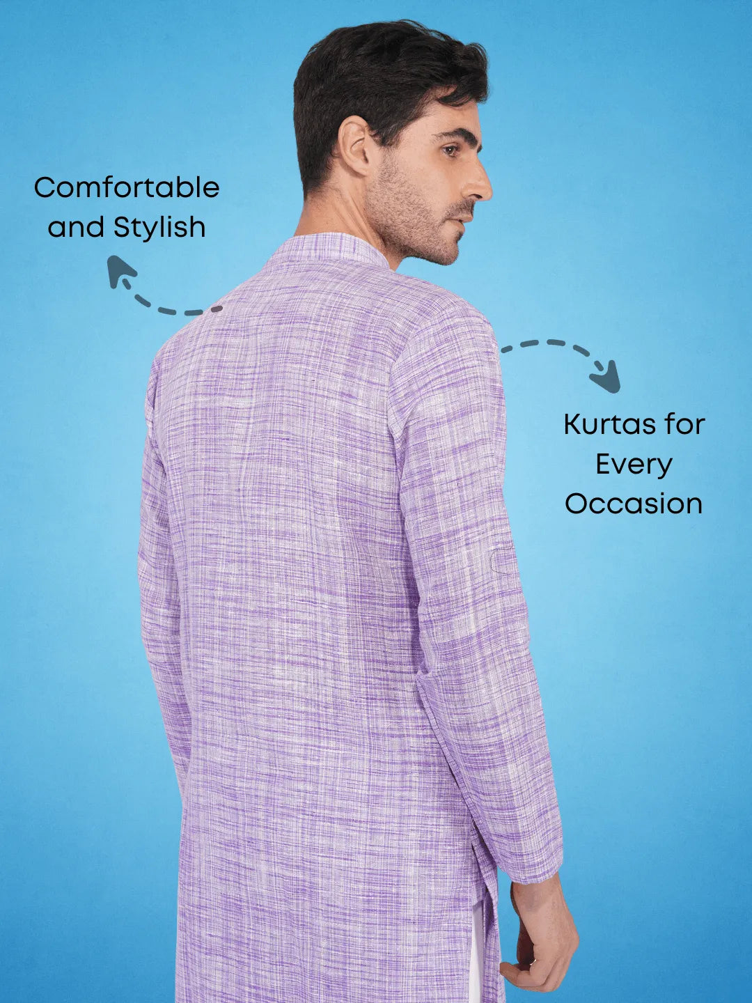 Purple Colour Khadi Kurta