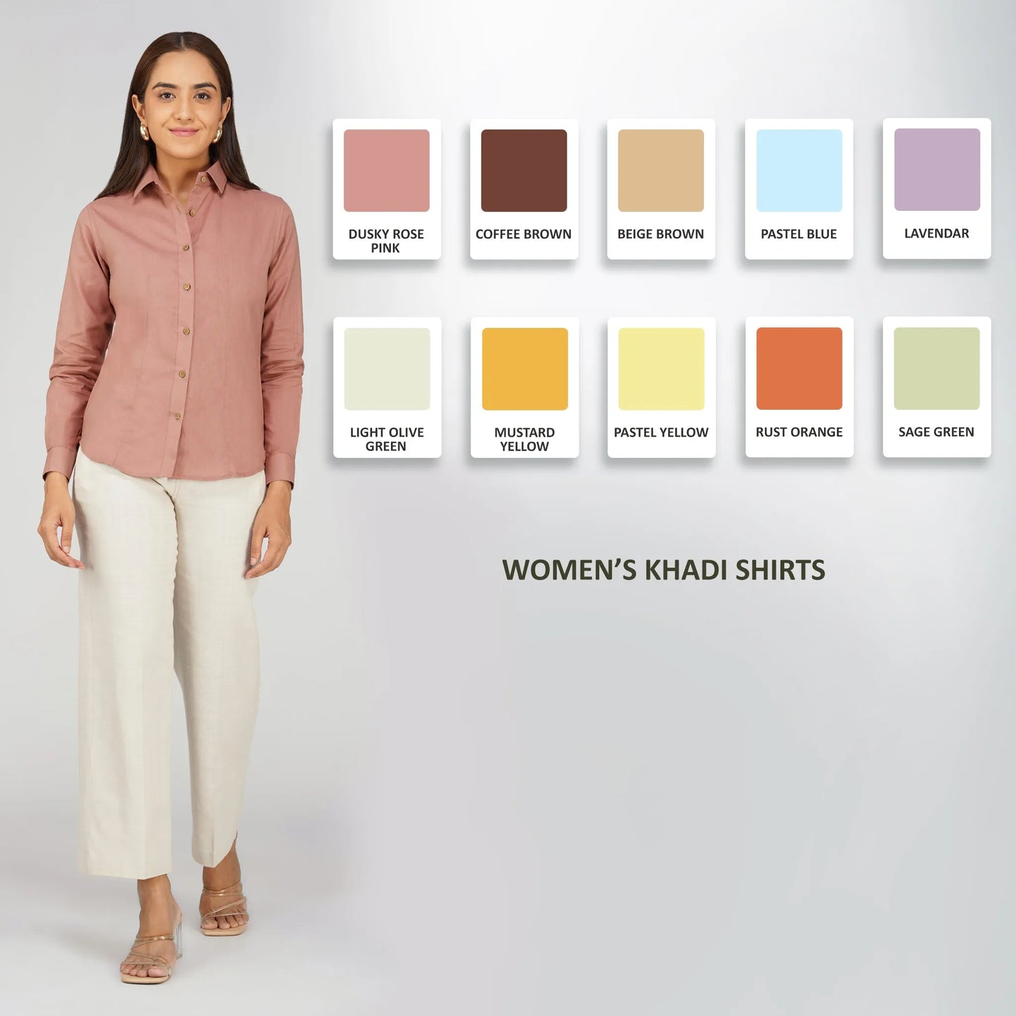 Women's Long Khadi Kurti Dusky Rose Pink