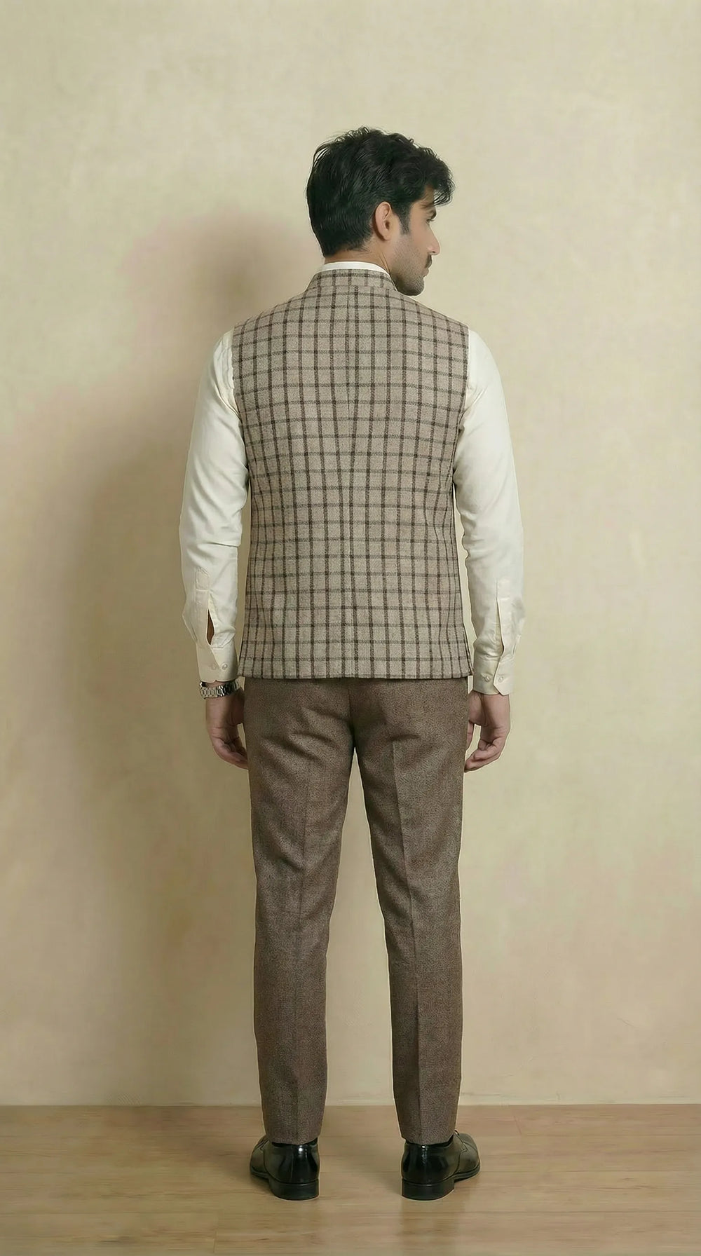 Reversible Earthy Brown Nehru Fit Jacket | 100% Woolen