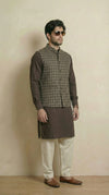 Reversible Khakhi Grey Nehru Fit Jacket | 100% Woolen