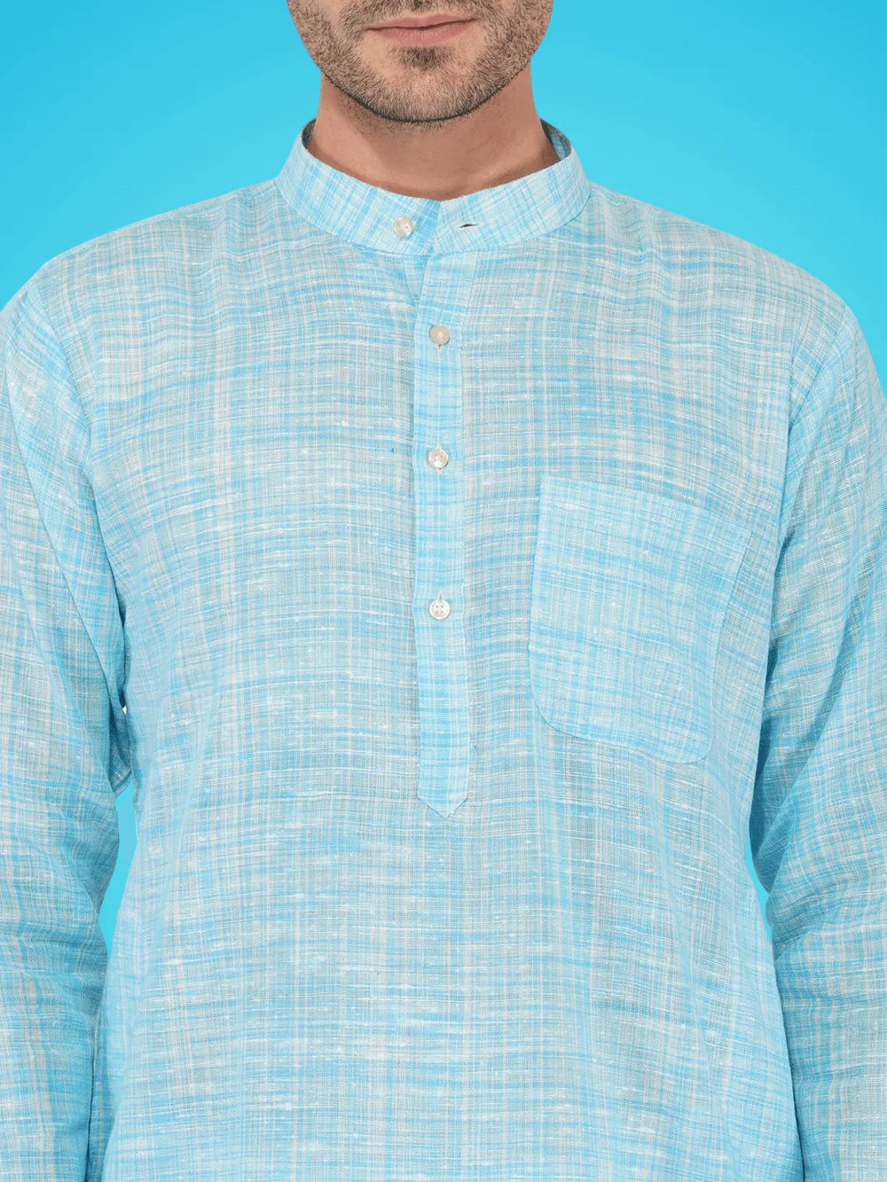 Light Blue Khadi Kurta
