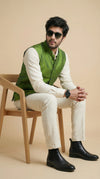 Lime Green Signature Nehru Fit Jacket | 100% Woolen