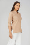 Women's Khadi Short kurti Beige Brown