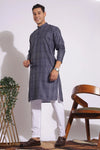Trending Black and Grey Lining Design Print Kurta
