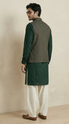 Dark Green Signature Nehru Fit Jacket | 100% Woolen