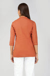 Women's Khadi Short Kurti Rust Orange
