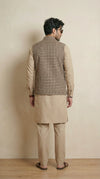 Reversible Tan & Black Nehru Fit Jacket | 100% Woolen
