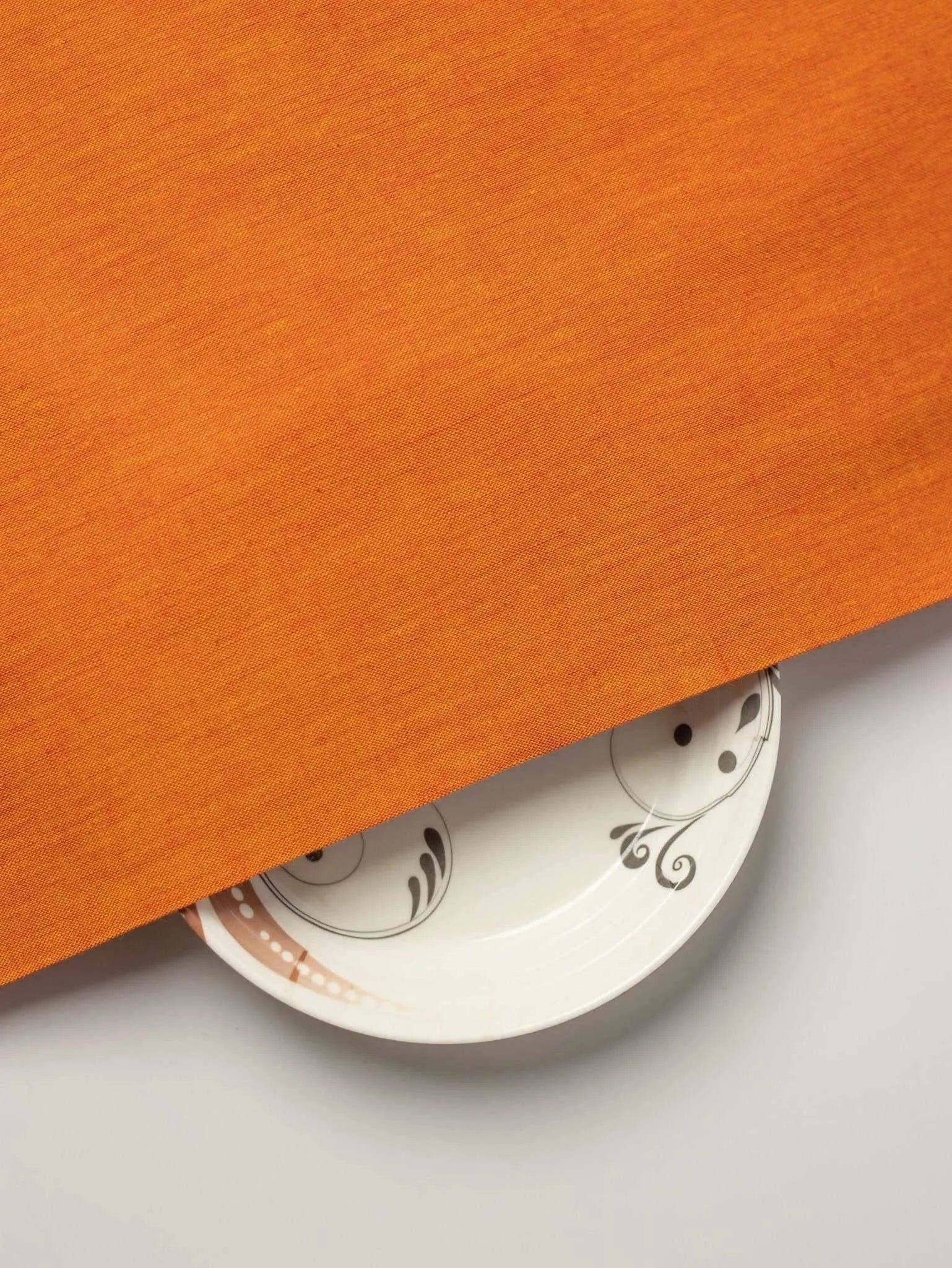 Saffron Color Traditional Pattern Khadi Fabric