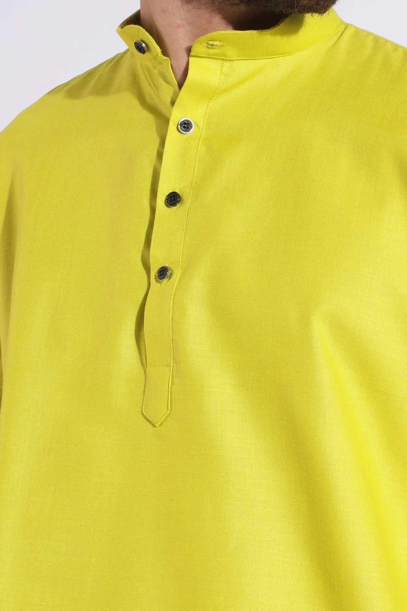 Elegant Plain Yellow Color Kurta