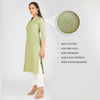 Women's khadi long Kurti Sage Green
