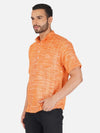 Pure Khadi Short Kurta in Orange Color