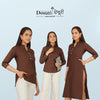 Women's Khadi Short Kurti Coffee Brown