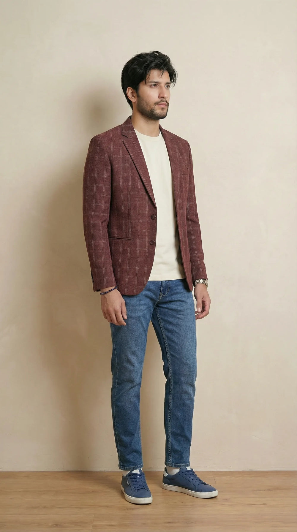 Reddish Tweed Blazer | 100% Wool, Classic Structured Fit
