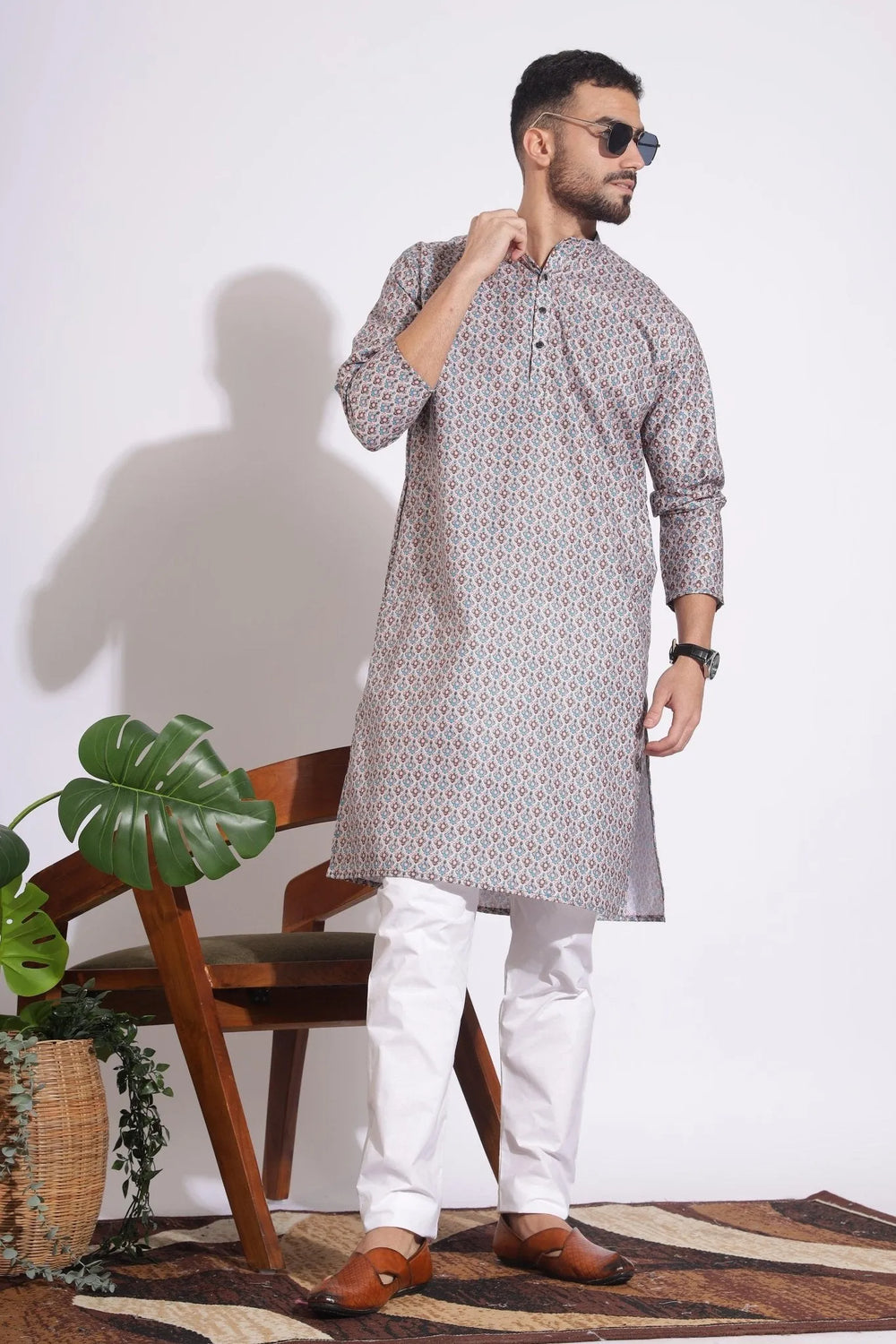 Fabulous Print  Grey Color Kurta