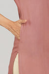 Women's Long Khadi Kurti Dusky Rose Pink