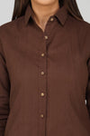 Women's Khadi Shirt Coffee Brown