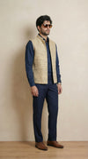 Silk Pale Yellow  Signature Nehru Fit Jacket | 100% Woollen