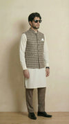 Reversible Earthy Brown Nehru Fit Jacket | 100% Woolen