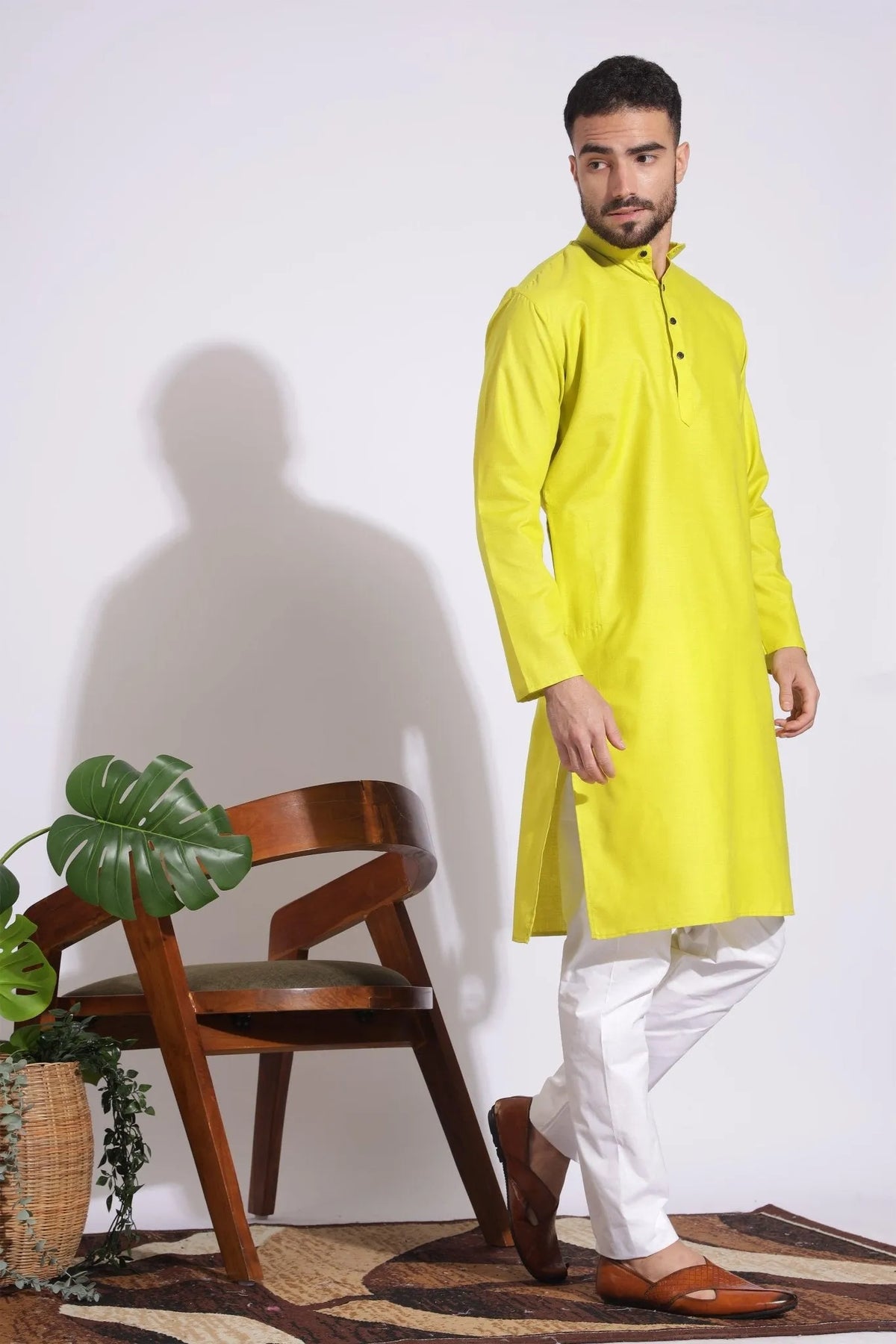 Elegant Plain Yellow Color Kurta