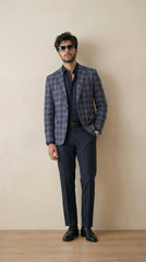 Blue Tweed Blazer | 100% Wool, Classic Structured Fit