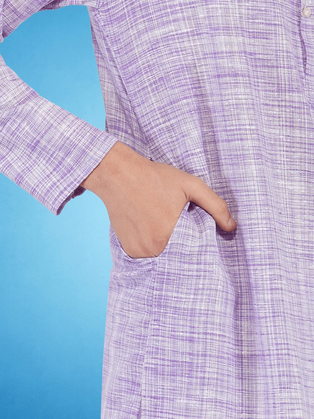 Purple Colour Khadi Kurta