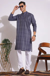 Trending Black and Grey Lining Design Print Kurta