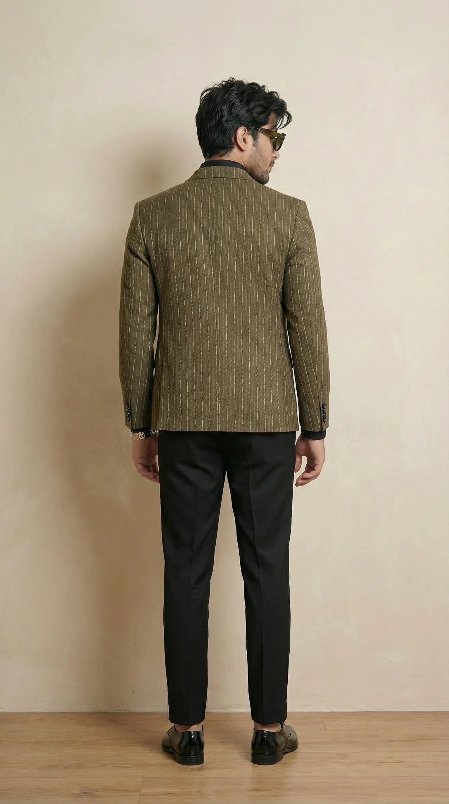 Olive Tweed Blazer | 100% Wool, Classic Structured Fit