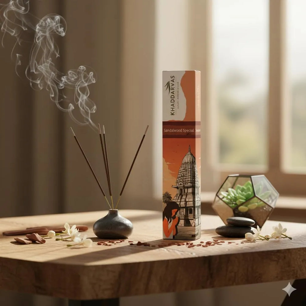 Sandalwood Incense Sticks for Pooja | Refreshing Long-Lasting Aroma