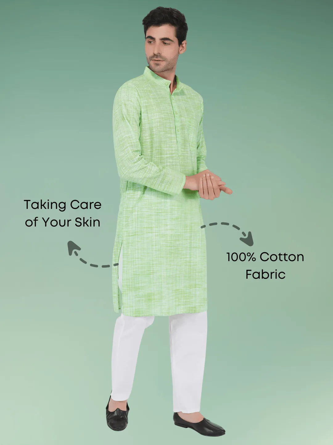 Green Khadi Kurta