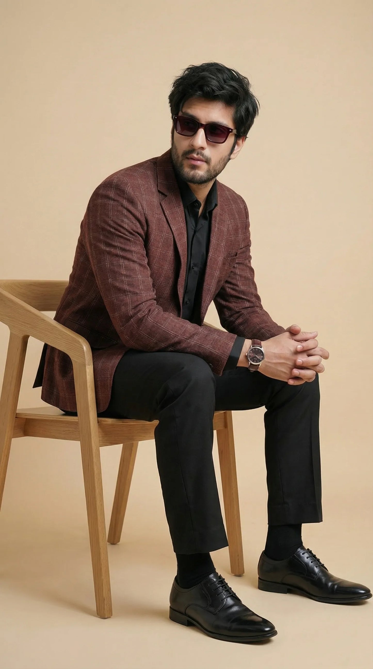 Reddish Tweed Blazer | 100% Wool, Classic Structured Fit