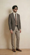 Dusky Brown Tweed Blazer | 100% Wool, Classic Structured Fit