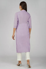 Women's Khadi Long Kurti Lavander
