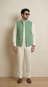 Jade Green Signature Nehru Fit Jacket | 100% Woolen