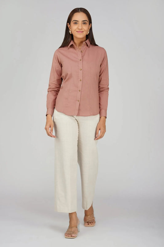 Women's Khadi Shirt Dusky Rose Pink