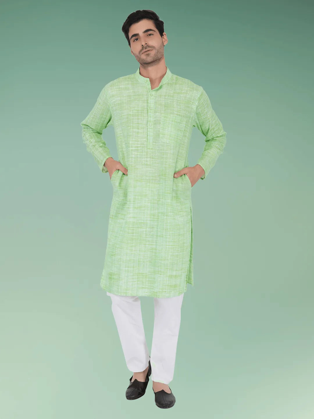 Green Khadi Kurta