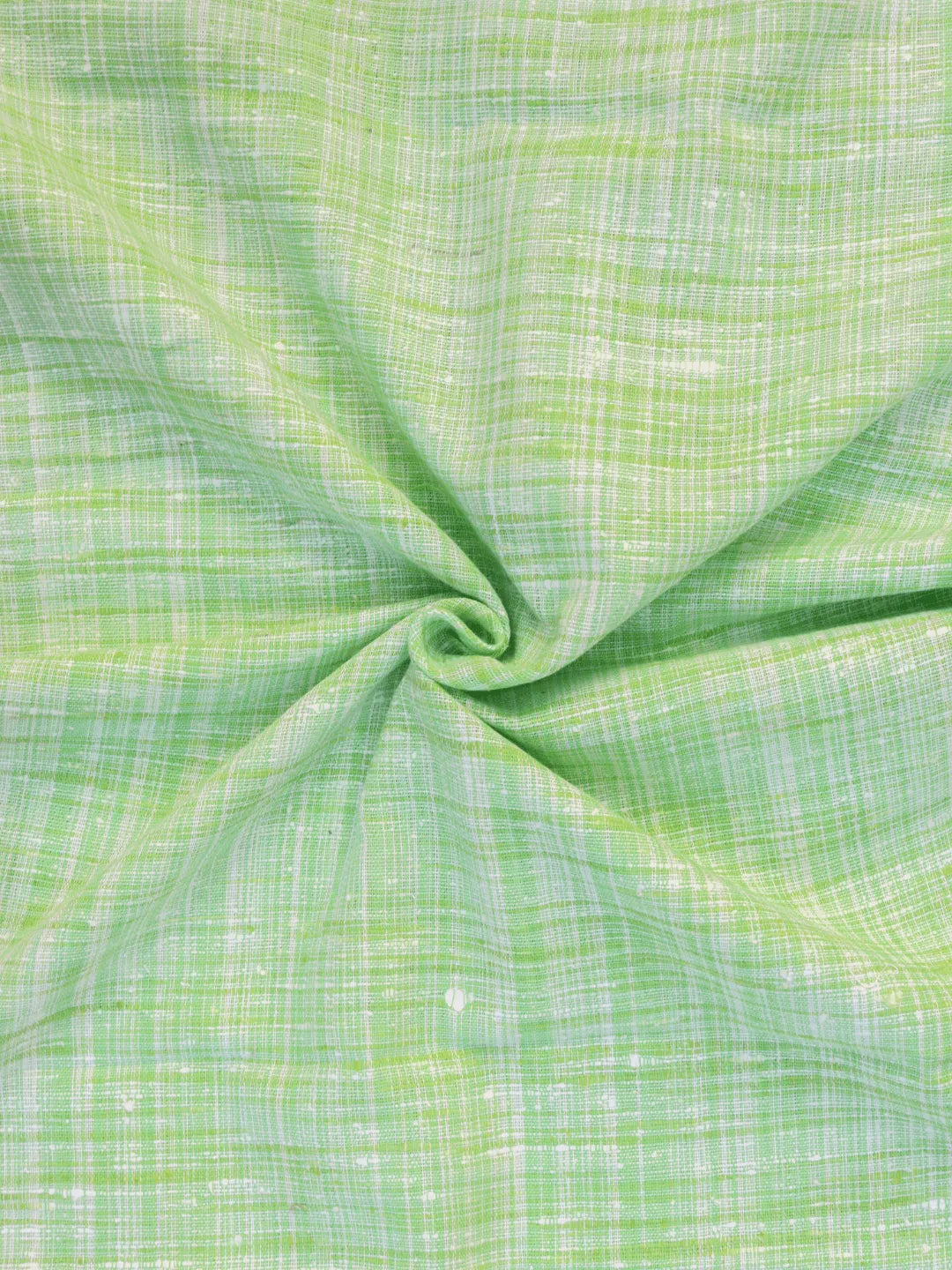 Traditional Greenish Cotton Khadi Fabric