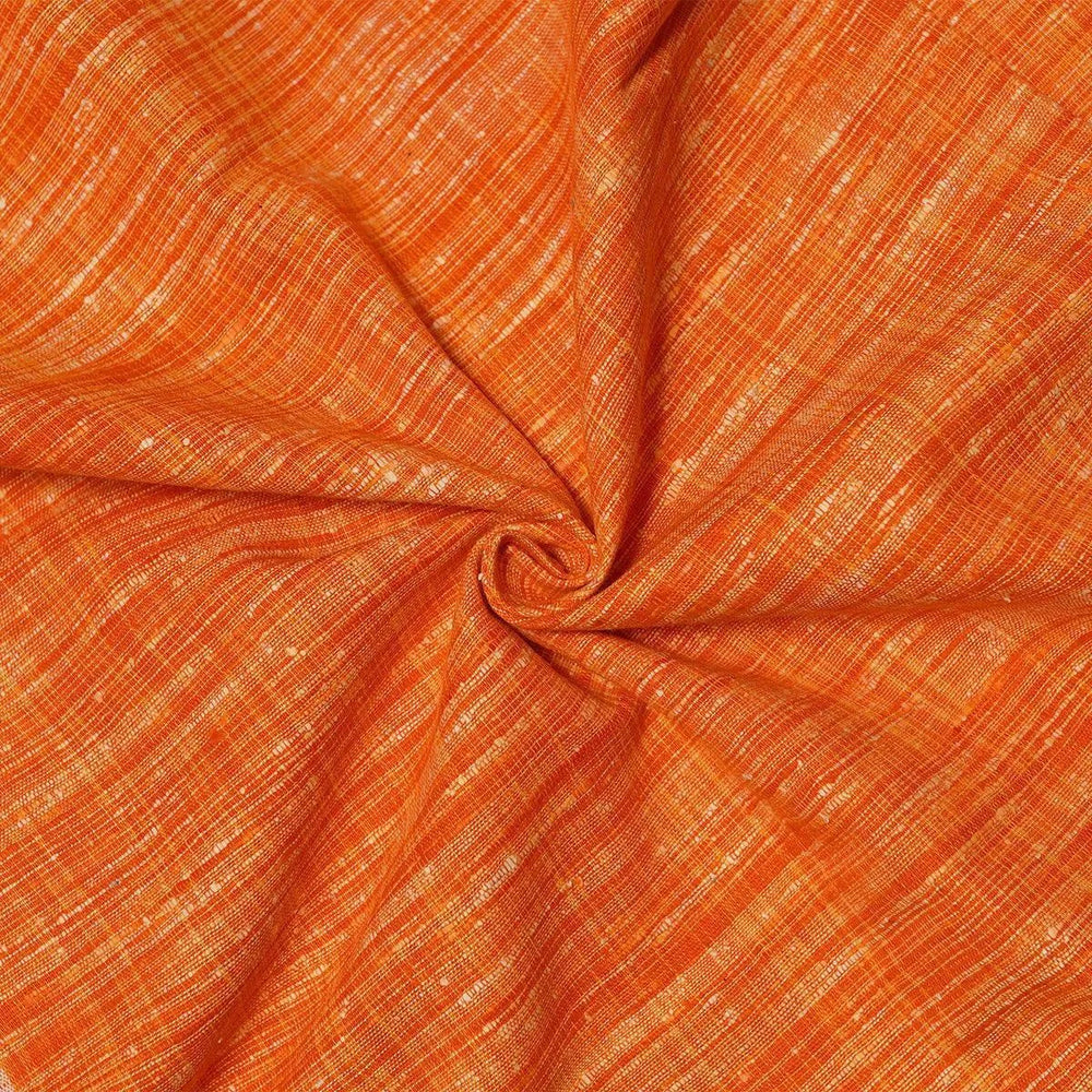 Khadi Kurta Pajama Fabric Combo Set - Unstitched Saffron Traditional Khadi