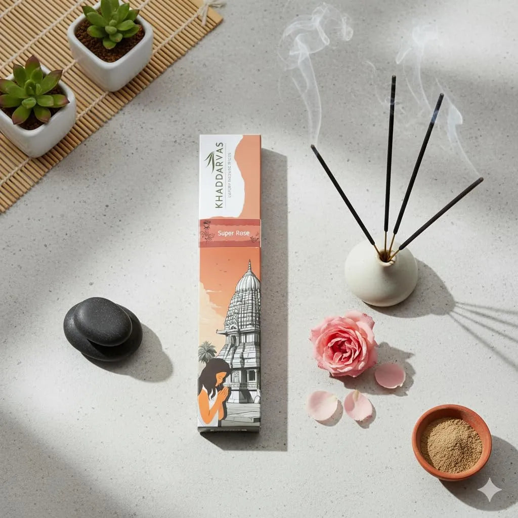 Super Rose Incense Sticks for Pooja | Refreshing Long-Lasting Aroma