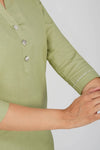 Women's khadi long Kurti Sage Green