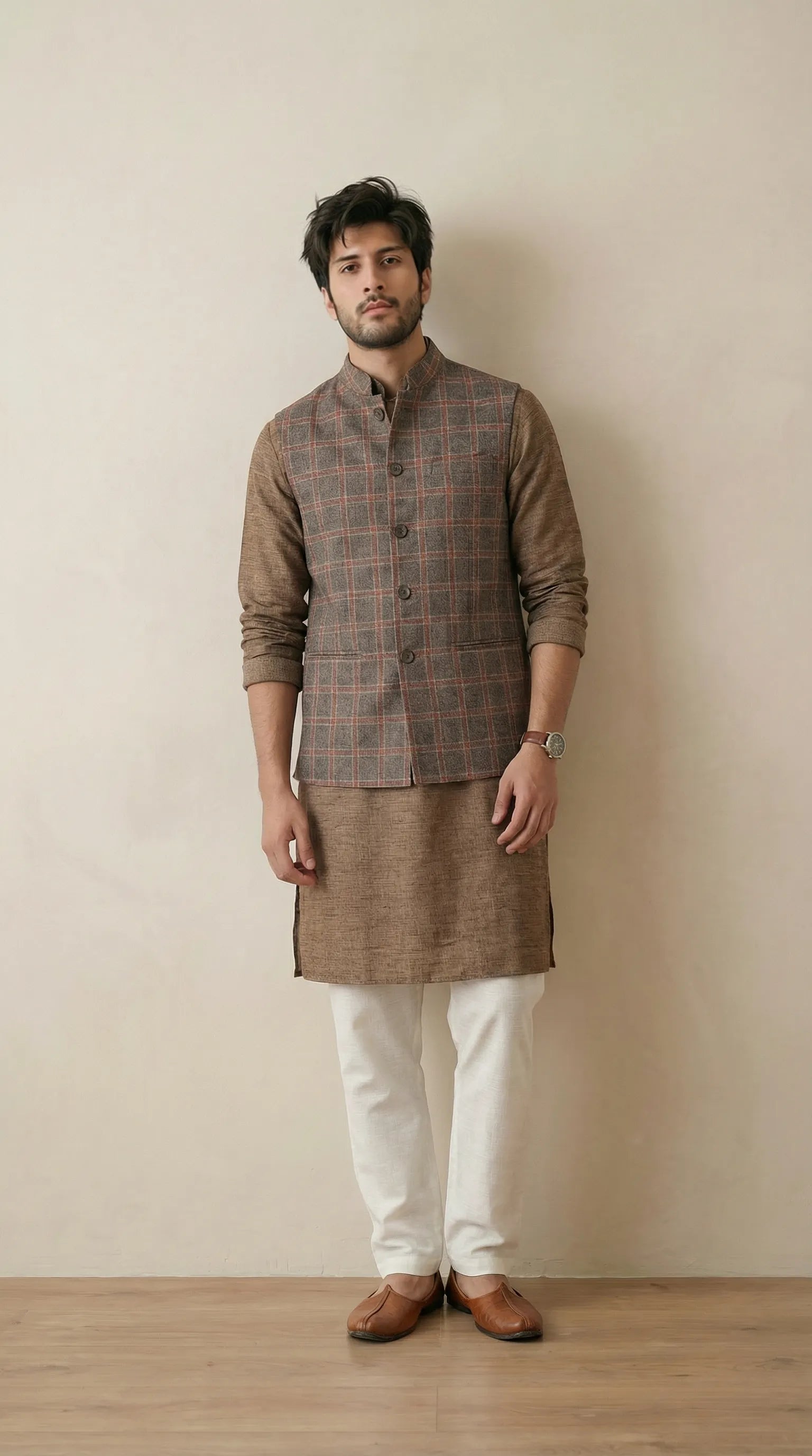 Medium Grey Signature Nehru Fit Jacket | 100% Woolen