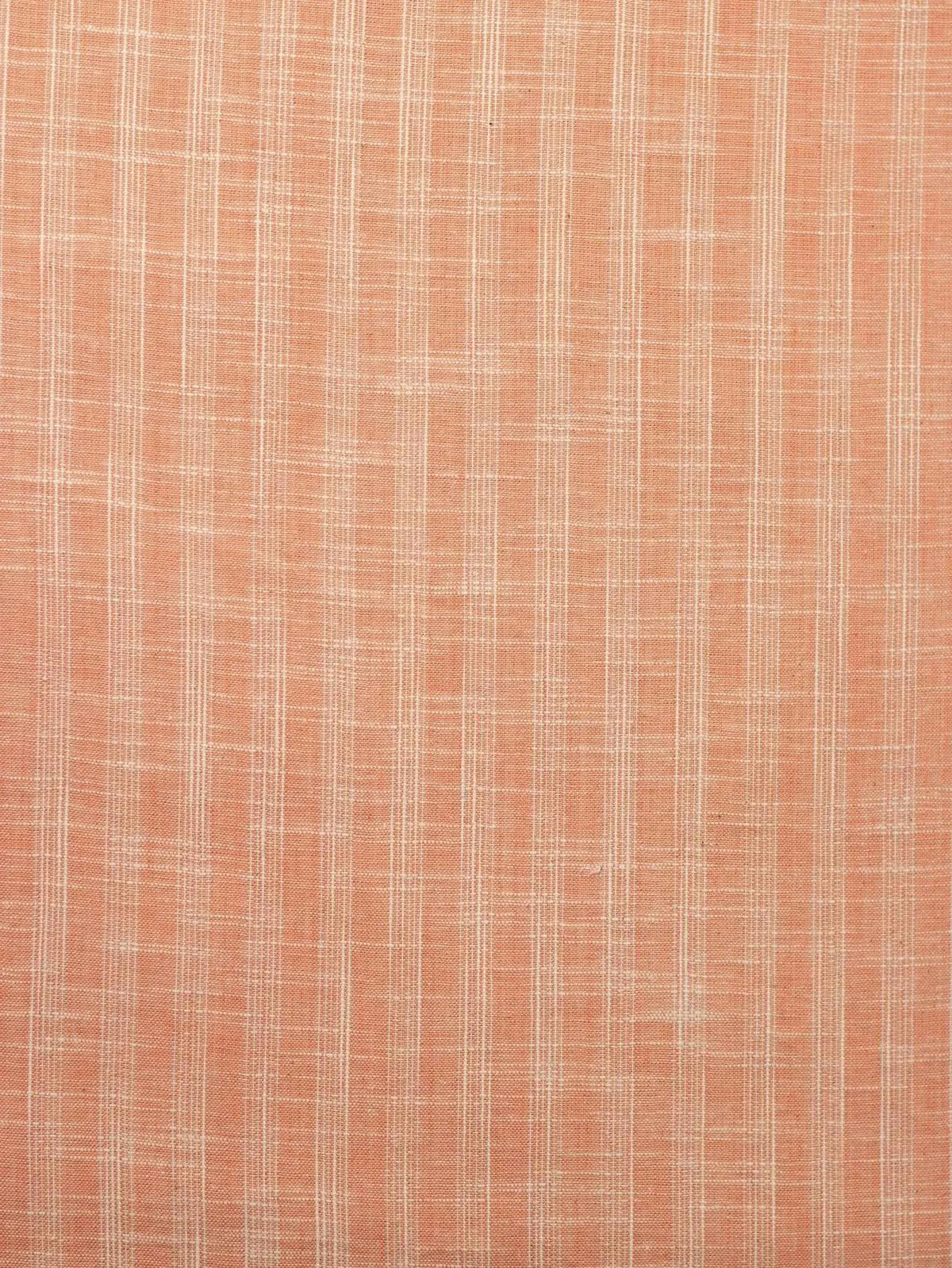 Light Orange Color Traditional Pattern Khadi Fabric