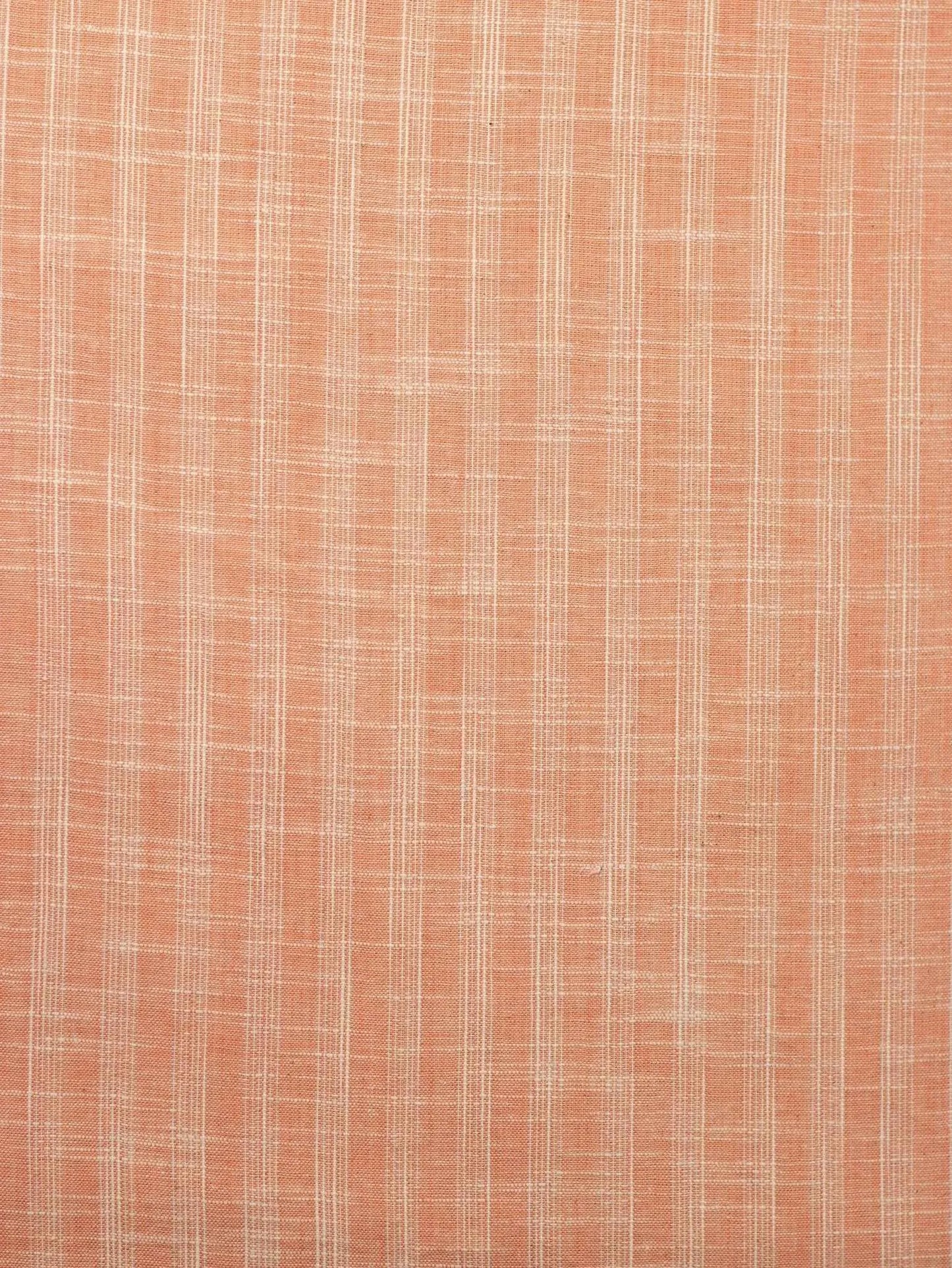 Light Orange Color Traditional Pattern Khadi Fabric