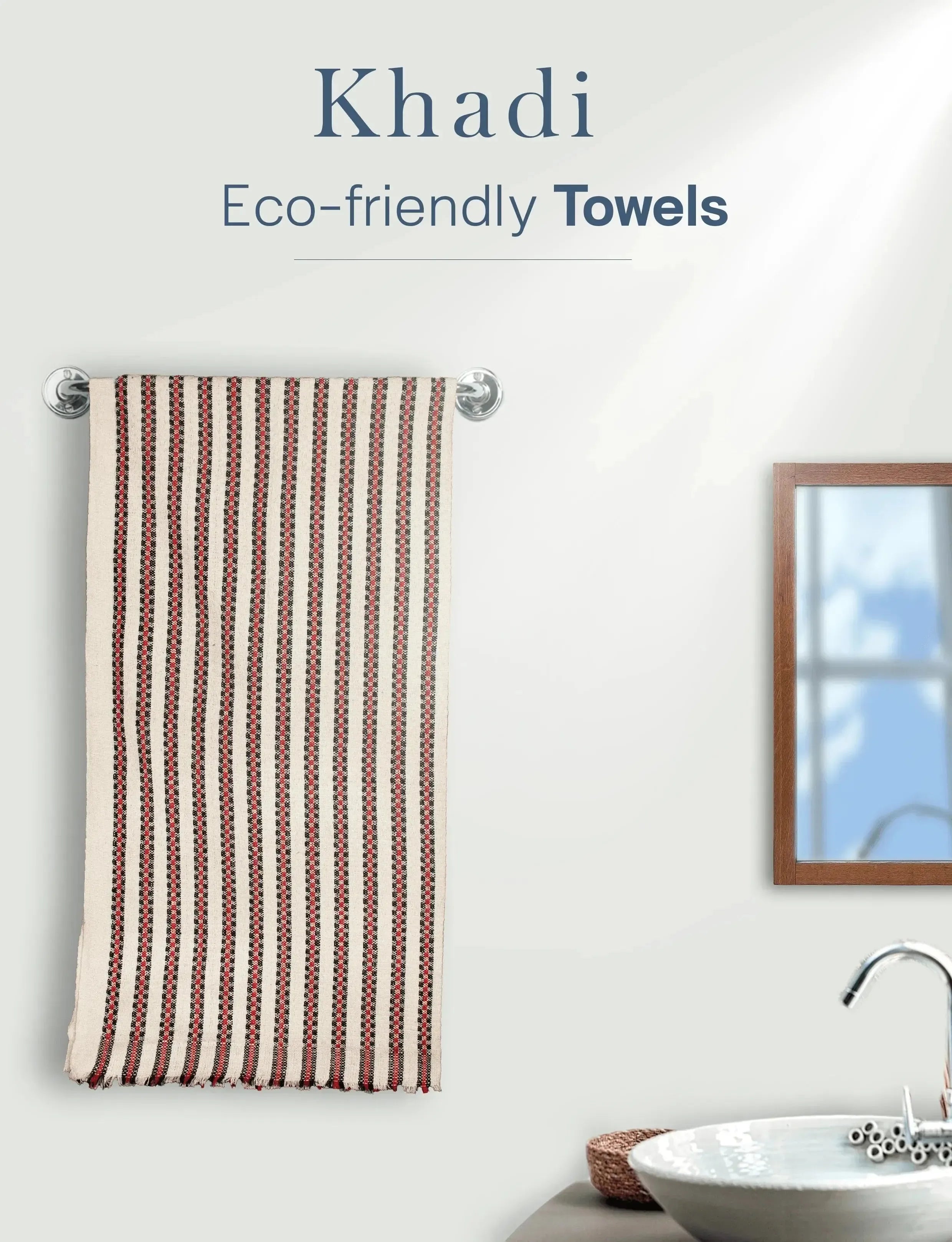 100% Cotton Khadi Towel Multi Check
