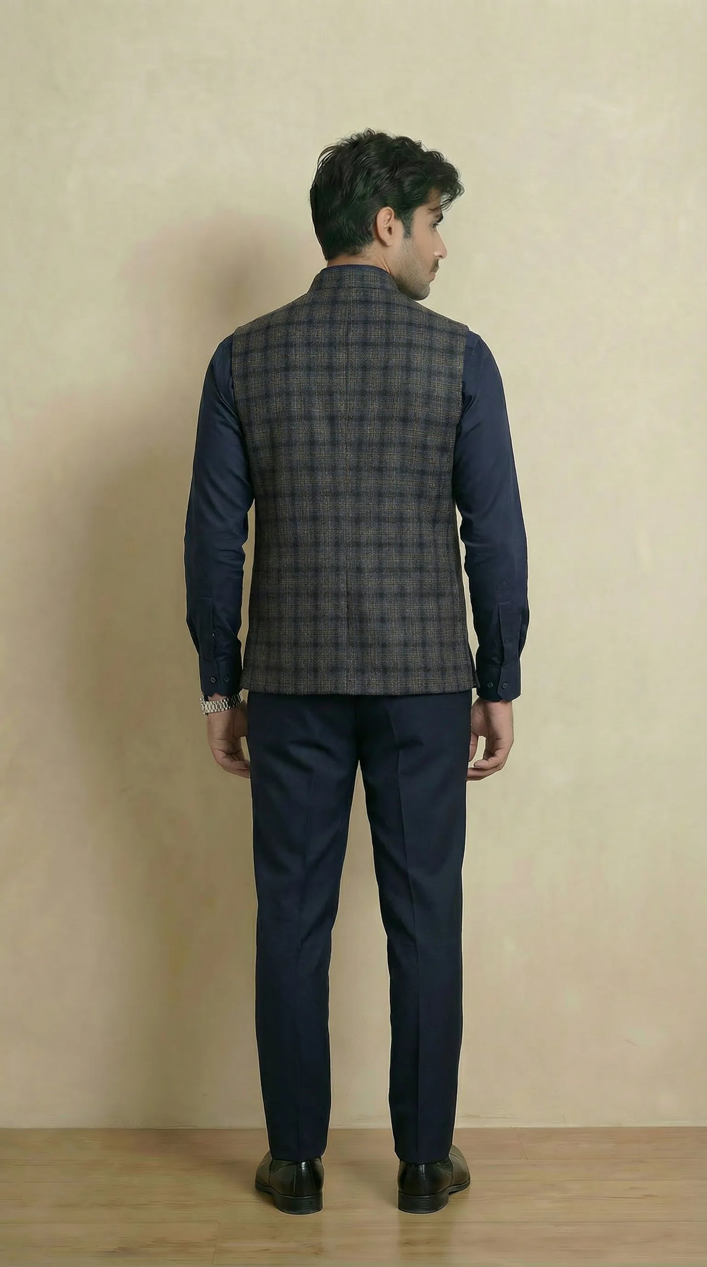 Navy Blue  Signature Nehru Fit Jacket | 100% Woolen