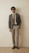 Dusky Brown Tweed Blazer | 100% Wool, Classic Structured Fit