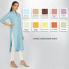 Women Khadi Long Kurti in Pastel Blue